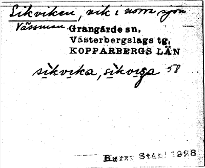 Bild på arkivkortet för arkivposten Sikviken