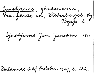 Bild på arkivkortet för arkivposten Sjustjerns