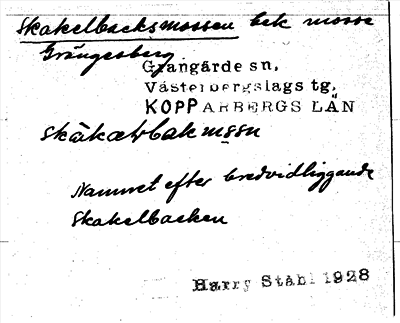 Bild på arkivkortet för arkivposten Skakelbacksmossen