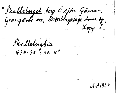 Bild på arkivkortet för arkivposten *Skalleberget