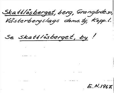 Bild på arkivkortet för arkivposten Skattlösberget, se Skattlösberget, by