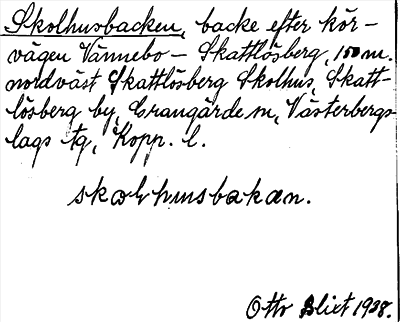 Bild på arkivkortet för arkivposten Skolhusbacken