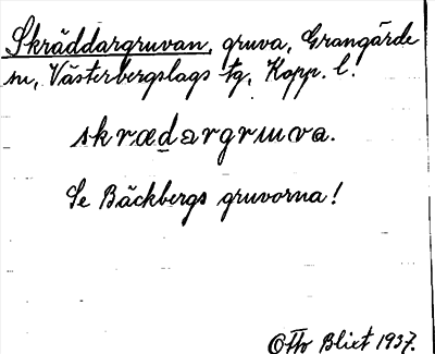 Bild på arkivkortet för arkivposten Skräddargruvan, se Bäckbergs gruvorna