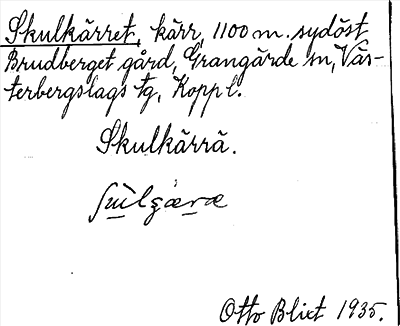 Bild på arkivkortet för arkivposten Skulkärret