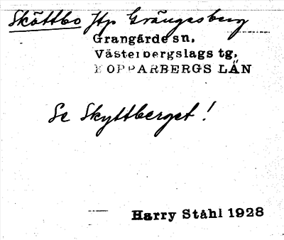 Bild på arkivkortet för arkivposten Sköttbo