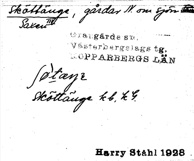 Bild på arkivkortet för arkivposten Sköttänge