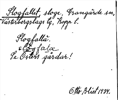 Bild på arkivkortet för arkivposten Slogfallet, se Östers gårdar