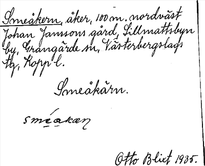 Bild på arkivkortet för arkivposten Smeåkern