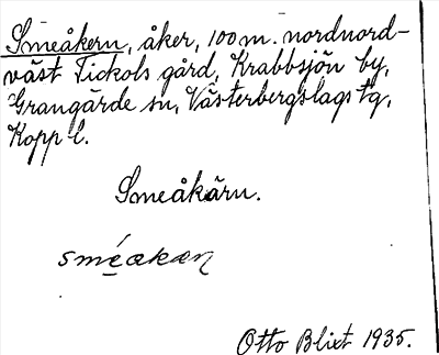Bild på arkivkortet för arkivposten Smeåkern