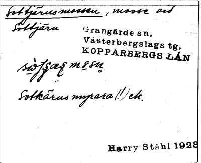 Bild på arkivkortet för arkivposten Sottjärnsmossen