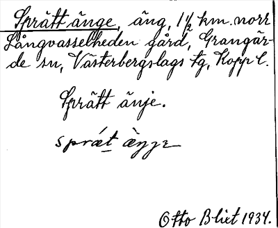 Bild på arkivkortet för arkivposten Sprätt änge