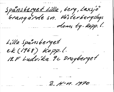 Bild på arkivkortet för arkivposten Spånsberget Lilla
