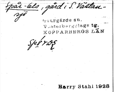 Bild på arkivkortet för arkivposten Spår-Ols