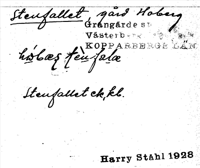 Bild på arkivkortet för arkivposten Stenfallet