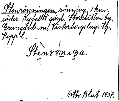 Bild på arkivkortet för arkivposten Stenrönningen