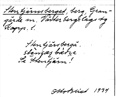 Bild på arkivkortet för arkivposten Stentjärnsberget