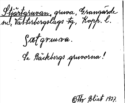 Bild på arkivkortet för arkivposten Stjärtgruvan, se Bäckbergs gruvorna