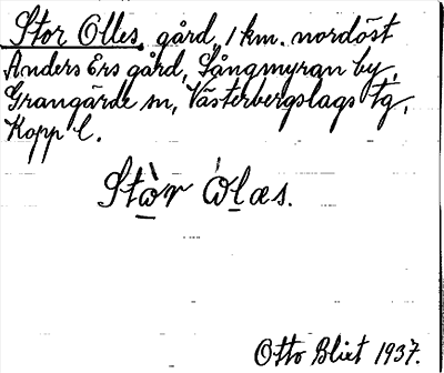 Bild på arkivkortet för arkivposten Stor Olles