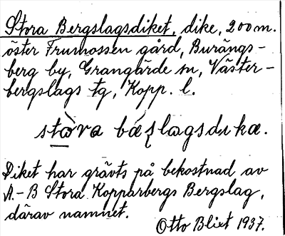 Bild på arkivkortet för arkivposten Stora Bergslagsdiket