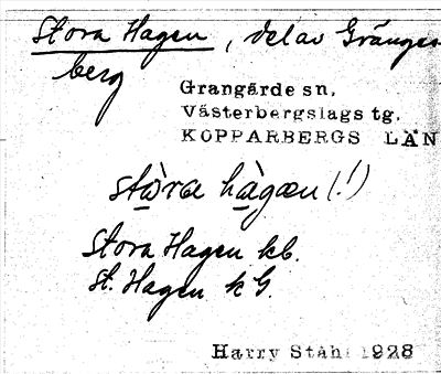 Bild på arkivkortet för arkivposten Stora Hagen