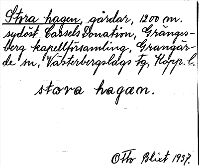 Bild på arkivkortet för arkivposten Stora hagen