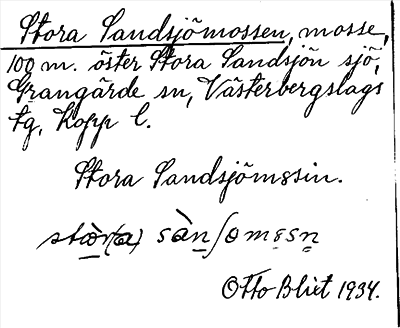 Bild på arkivkortet för arkivposten Stora Sandsjömossen