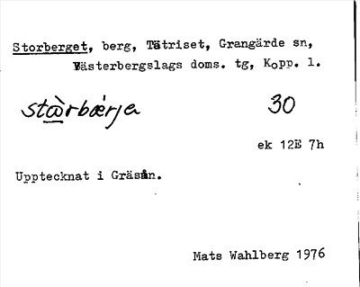 Bild på arkivkortet för arkivposten Storberget