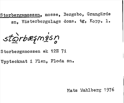 Bild på arkivkortet för arkivposten Storbergsmossen