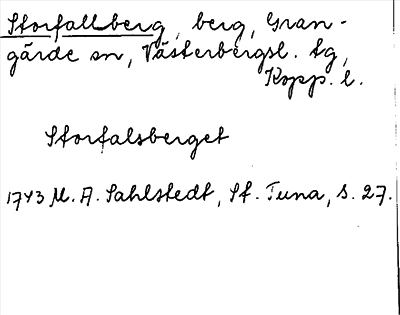 Bild på arkivkortet för arkivposten Storfallberg