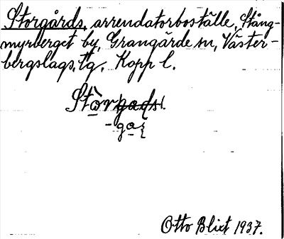 Bild på arkivkortet för arkivposten Storgårds