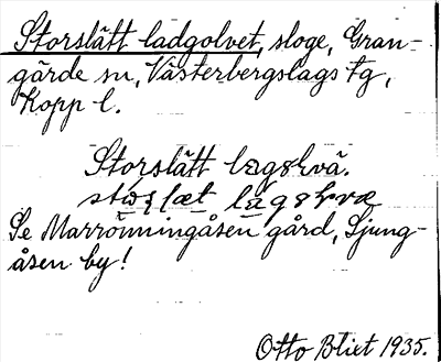 Bild på arkivkortet för arkivposten Storslätt ladgolvet, se Marrönningsåsen gård