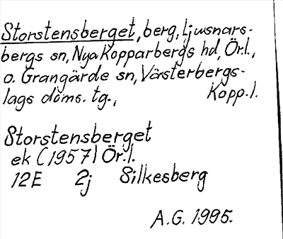 Bild på arkivkortet för arkivposten Storstensberget