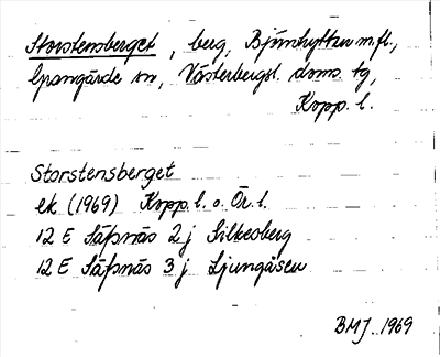 Bild på arkivkortet för arkivposten Storstensberget