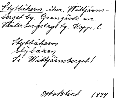 Bild på arkivkortet för arkivposten Stubbåkern, se Wittjärnsberget