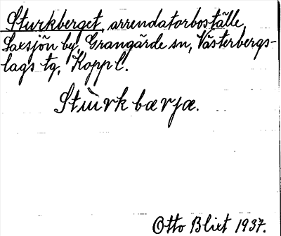 Bild på arkivkortet för arkivposten Sturkberget
