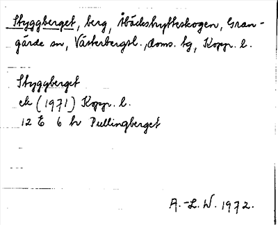 Bild på arkivkortet för arkivposten Styggberget