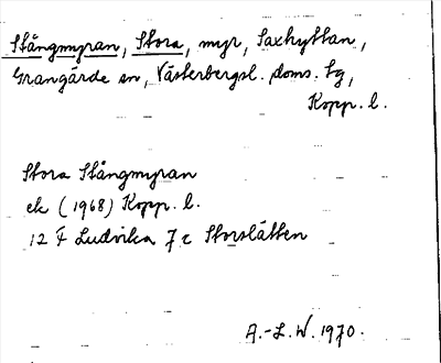 Bild på arkivkortet för arkivposten Stångmyran, Stora