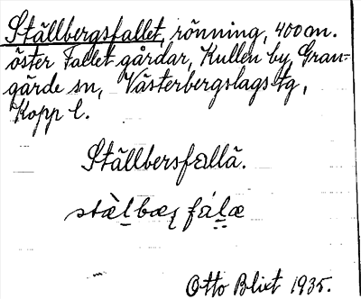 Bild på arkivkortet för arkivposten Ställbergsfallet