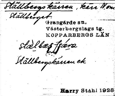 Bild på arkivkortet för arkivposten Ställbergskärren