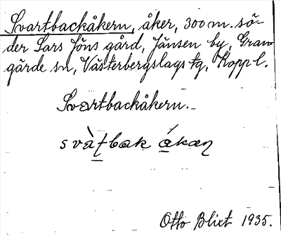 Bild på arkivkortet för arkivposten Svartbackåkern