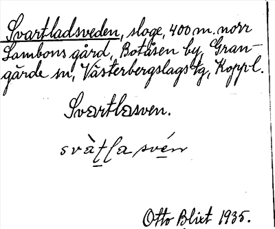 Bild på arkivkortet för arkivposten Svartladsveden