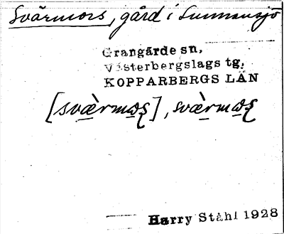 Bild på arkivkortet för arkivposten Svärmors