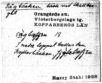 Bild på arkivkortet för arkivposten Sågbäcken