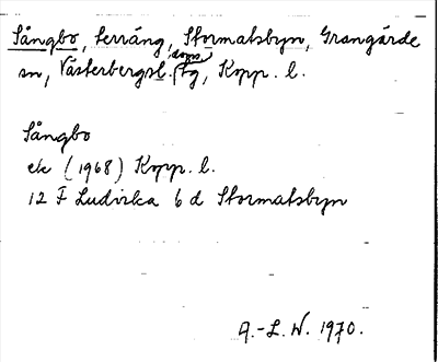Bild på arkivkortet för arkivposten Sångbo
