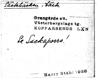 Bild på arkivkortet för arkivposten Säckbäcken