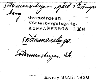 Bild på arkivkortet för arkivposten Södermansstugan