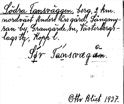 Bild på arkivkortet för arkivposten Södra Tansväggen