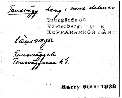 Bild på arkivkortet för arkivposten Tansvägg