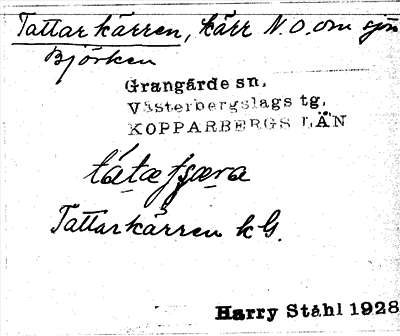 Bild på arkivkortet för arkivposten Tattarkärren