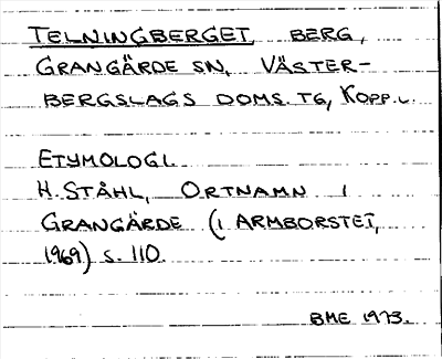 Bild på arkivkortet för arkivposten Telningberget